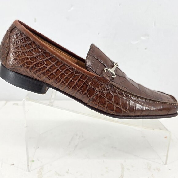 DF 8:18  GENUINE ALLIGATOR Mens LOAFERS SHOES EXOTIC Horsebit  Sz 10 - Picture 1 of 11